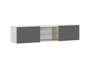 Оскар Тумба ТВ подвесная (Миф) Графит/Дуб Крафт Белый